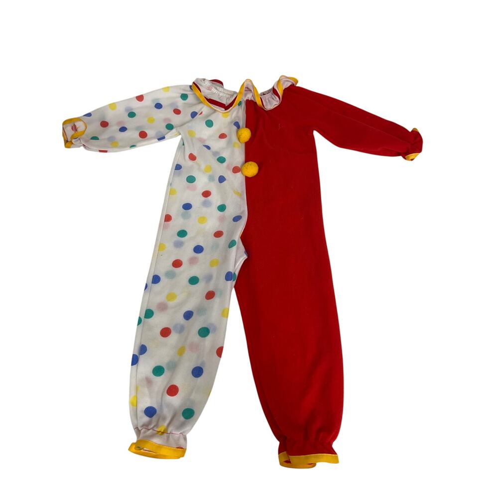 Vintage 70s 80s Clown Costume Pajamas Kids Candlesticks Union Made W/ Hat